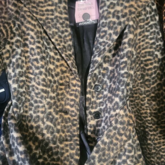Vixen by Micheline Pitt Leopard Starlet Coat MED NWT - Picture 2 of 6
